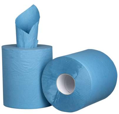 1 Ply, Centre Feed Paper Towel Blue, 210mm x 300m, 6 Rolls/Pack -