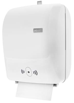 Automatic Cut Roll Feed Dispenser White/ Black/ Silver, 1 Roll Capacity