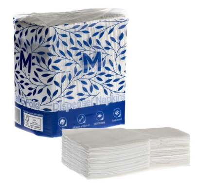 Compact Dispenser Napkins Tall E Fold White, 240mm x 240mm, 1 Ply (5000 Napkins/Box)