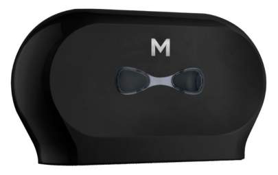 Double Mini Jumbo Roll Dispenser Black, 2 Roll Capacity