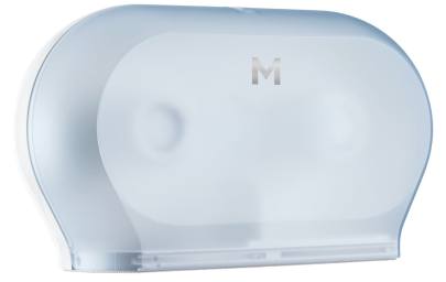 Double Mini Jumbo Roll Dispenser Transparent, 2 Roll Capacity