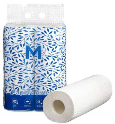 Kitchen Paper Towels White, 272mm x 226mm, 2 Ply, 60 Sheets (Twin Pack)
