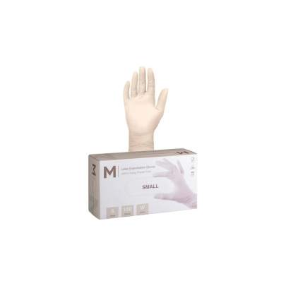 Latex Examination Gloves Powder Free White, S, 240mm Cuff, 6.0g