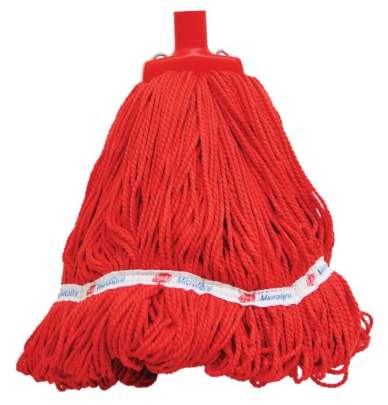 Looped Microfibre Mop Head Red, 25mm x 400g / 330mm