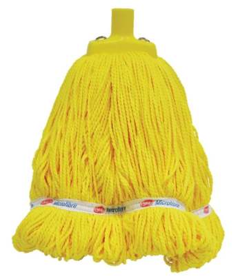 Looped Microfibre Mop Head Yellow, 25mm x 400g / 330mm