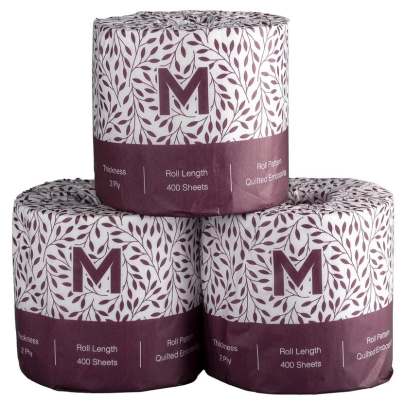 Luxury Wrapped Toilet Tissue Pack White, 2 Ply, 400 Sheets 48 Rolls/Box