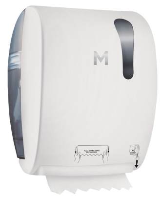 Manual Roll Feed Dispenser White/ Black/ Silver, 1 Roll Capacity