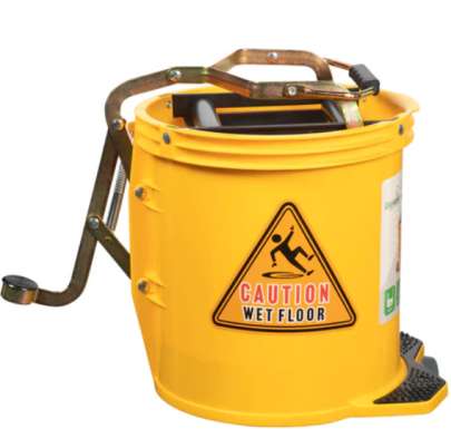 Metal Wringer Bucket Yellow, 16L Capacity
