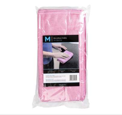 Microfibre Cloths Pink, 400mm x 400mm, 300gsm (10 Cloths/ Pack)