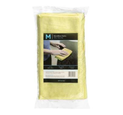 Microfibre Cloths Yellow, 400mm x 400mm, 300gsm (10 Cloths/ Pack)