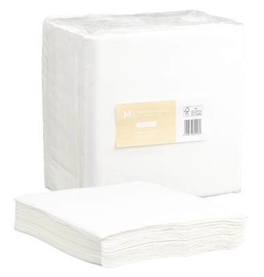 Quilted Dinner Napkins 1/4 Fold White, 400mm x 400mm, 2 Ply, FSC® Mix (800 Napkins/ Box)
