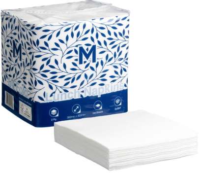 Quilted Lunch Napkins 1/4 Fold White, 300mm x 300mm, 2 Ply, FSC® Mix (1200 Sheets/Box)