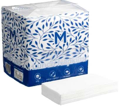 Quilted Lunch Napkins 1/8 Fold White, 300mm x 300mm, 2 Ply, FSC® Mix (1200 Sheets/Box)