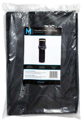 Recycled Coffee Waste Bags Black, 330mm x 925mm x 80mu, 350 Bags