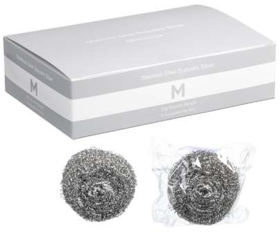  Stainless Steel Scourer Silver, 30g Scourer Weight (60 Scourers/Box)