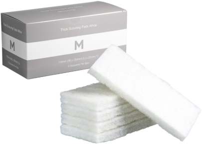 Thick Scouring Pads White, 115mm x 250mm x 20mm (40 Pads/ Box)