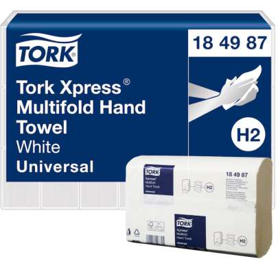Tork (H2) Xpress 1 ply Multifold Hand Towel / Slimline Universal 184987 (21 Packs x 230 sheets) 