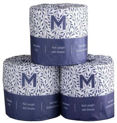 Wrapped Toilet Tissue Pack White, 2 Ply, 400 Sheets 48 Rolls/Box